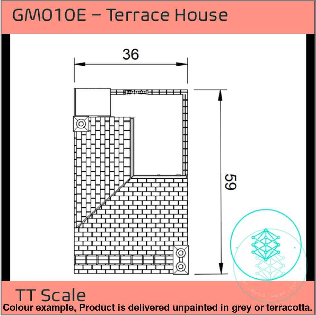 GM010E – Low Relief Terrace House TT120/3mm Scale