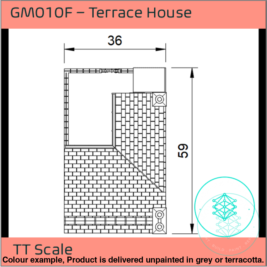 GM010F – Low Relief Terrace House TT120/3mm Scale