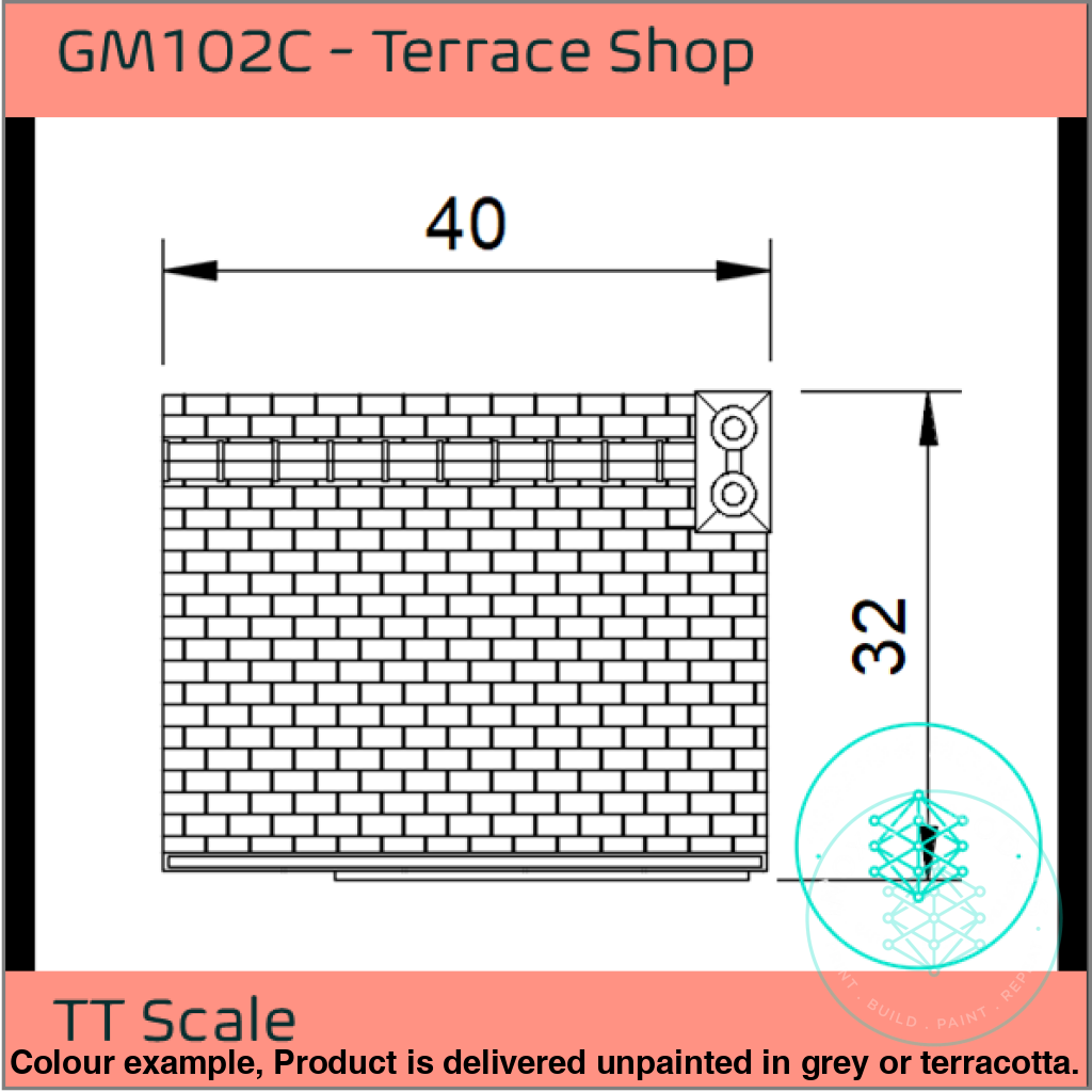 GM102C – Low Relief Terrace Shop TT120/3mm Scale