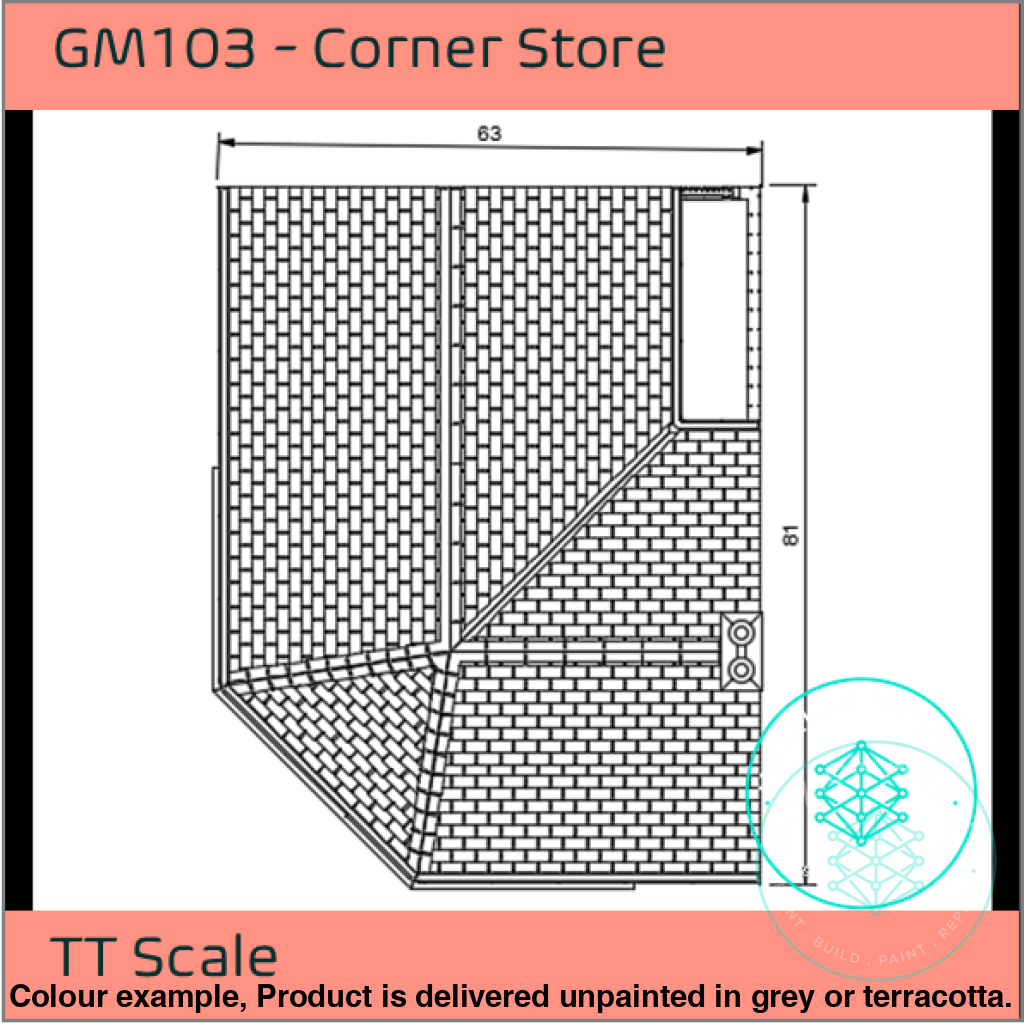 GM103 – Corner Store TT120/3mm Scale