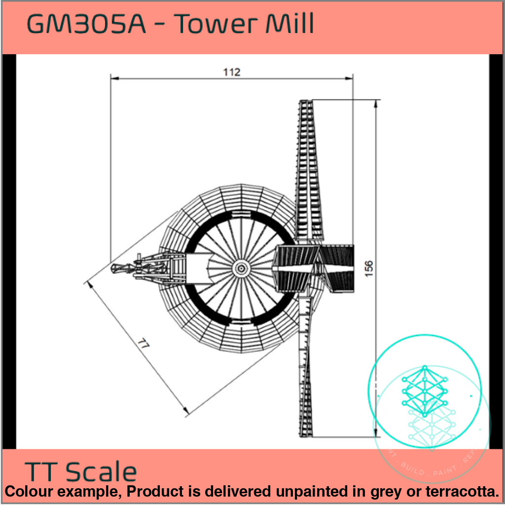 GM305A – Tower Windmill TT120/3mm Scale