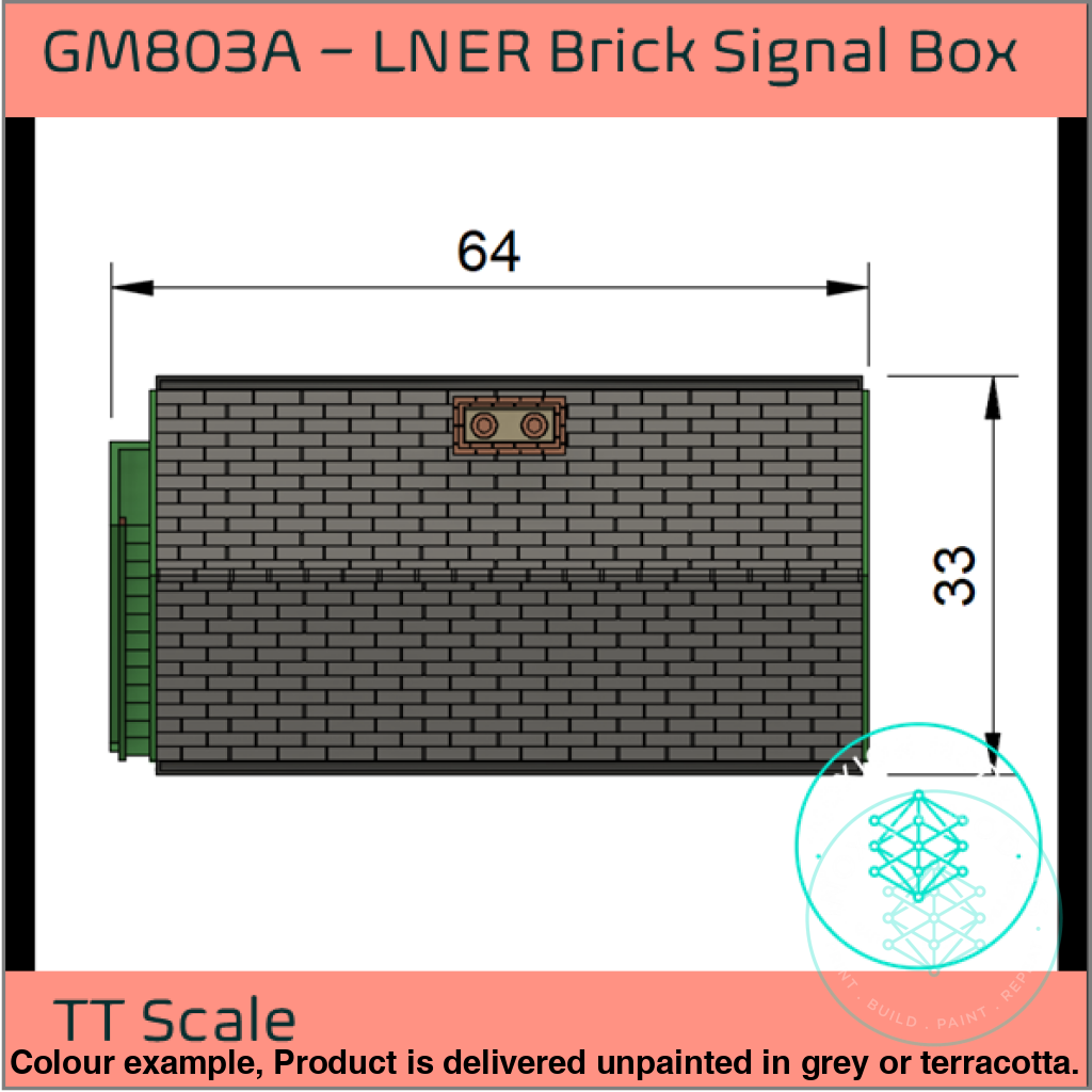 GM803A – LNER Brick Signal Box TT120/3mm Scale