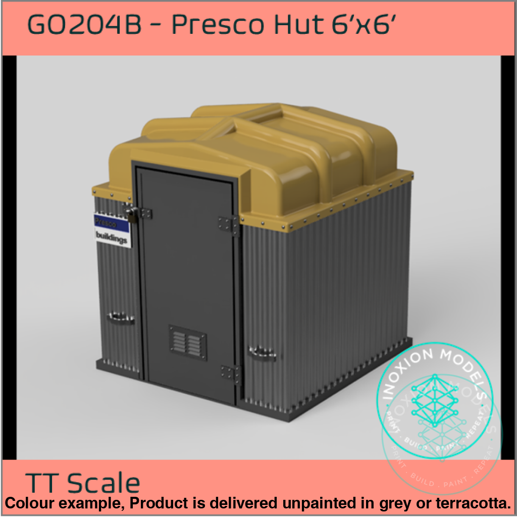 GO204B – Presco Hut 6'x6' TT120/3mm Scale