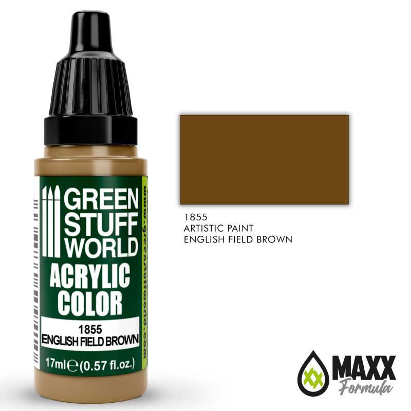 Green Stuff World Acrylic Color Paint - ENGLISH FIELD BROWN 17ml