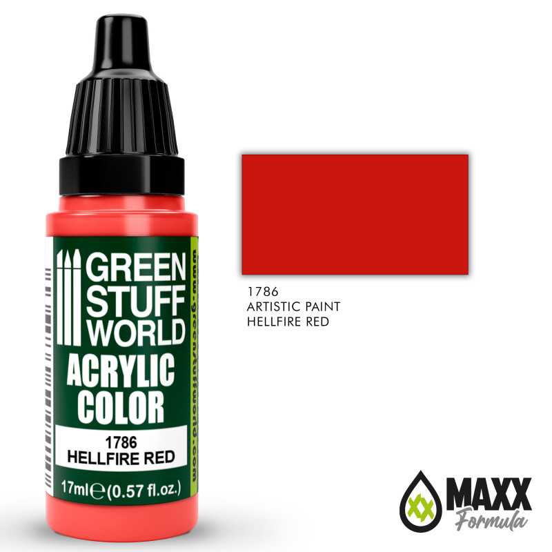 Green Stuff World Acrylic Color Paint - HELLFIRE RED 17ml