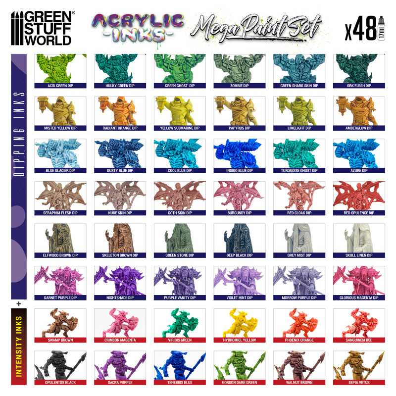 Green Stuff World Acrylic Dipping Ink Mega Paint Set