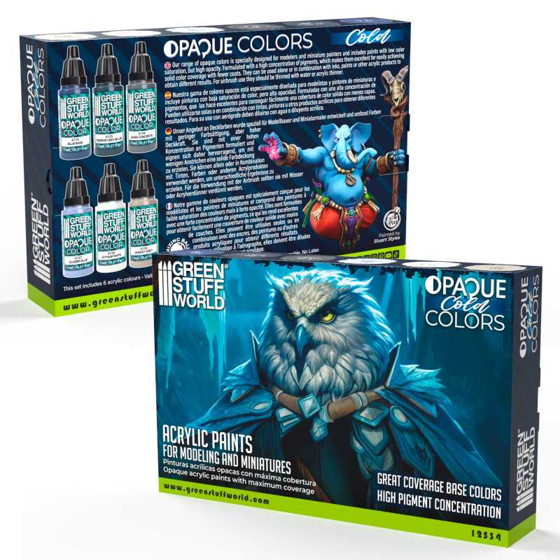 Green Stuff World Opaque Paint Set - Cold Colours