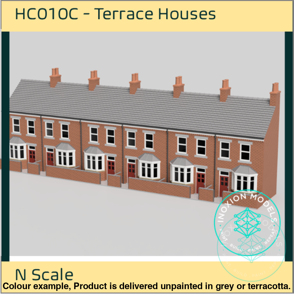 HC010C – 6x Low Relief Terrace House Pack N Scale