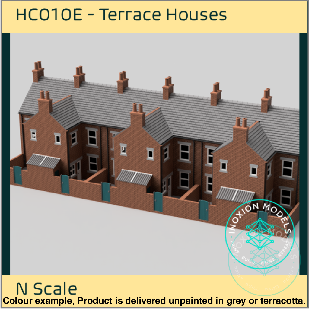 HC010E – 6x Low Relief Terrace House Backs Pack N Scale