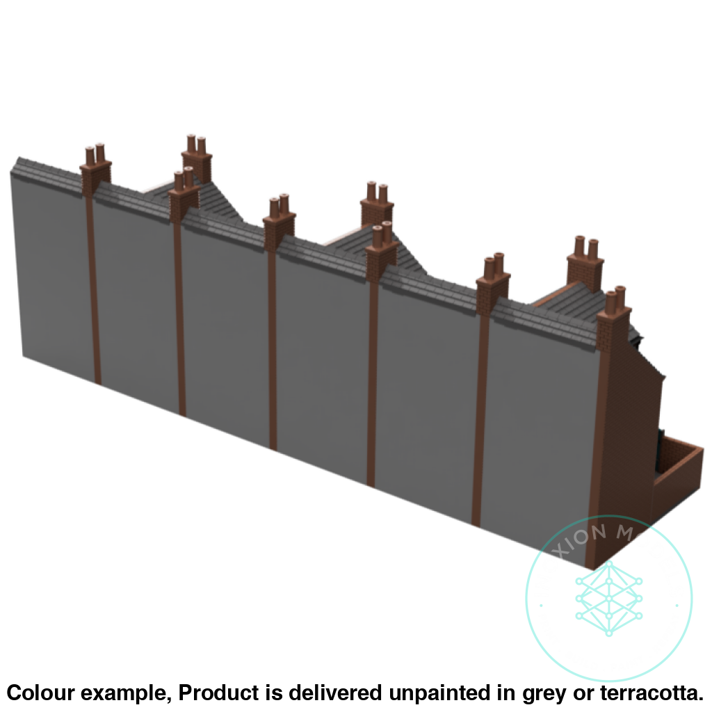 HC010E – 6x Low Relief Terrace House Backs Pack N Scale