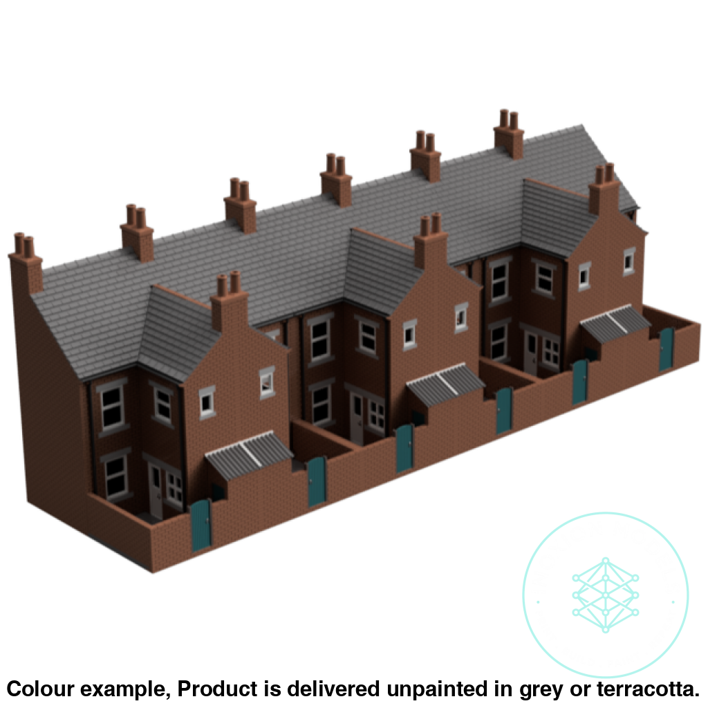 HC010E – 6x Low Relief Terrace House Backs Pack N Scale