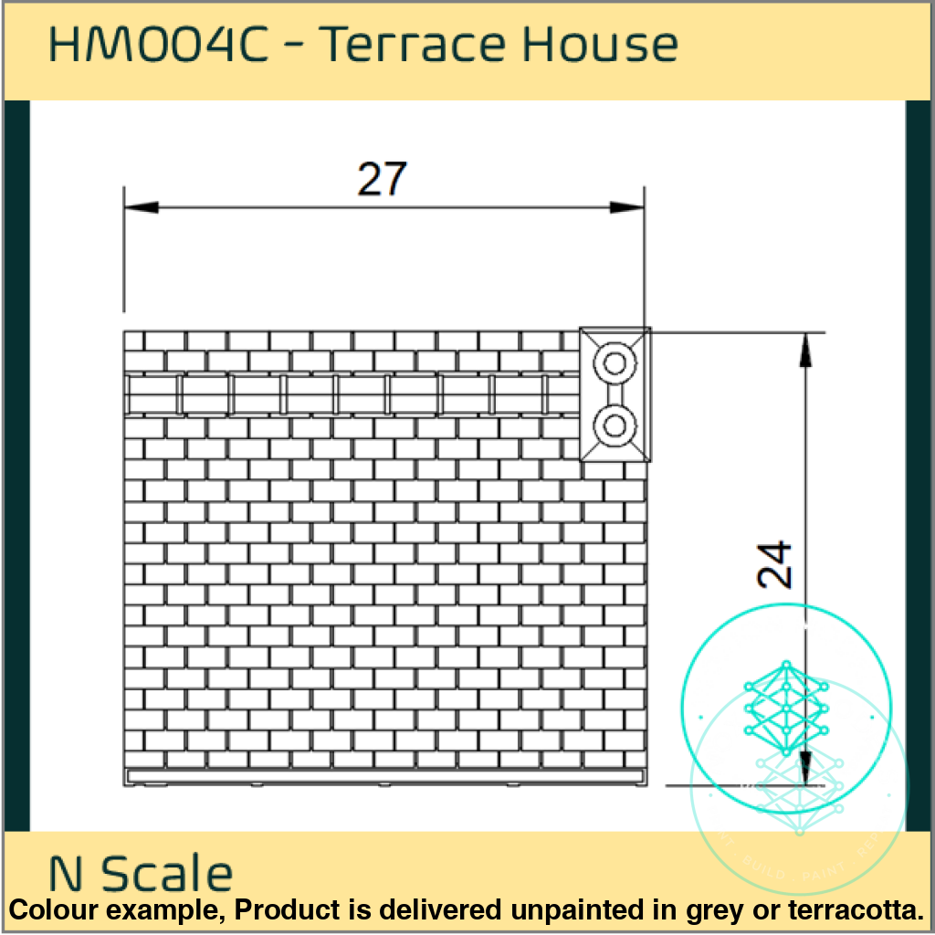 HM004C – Low Relief Terrace House N Scale