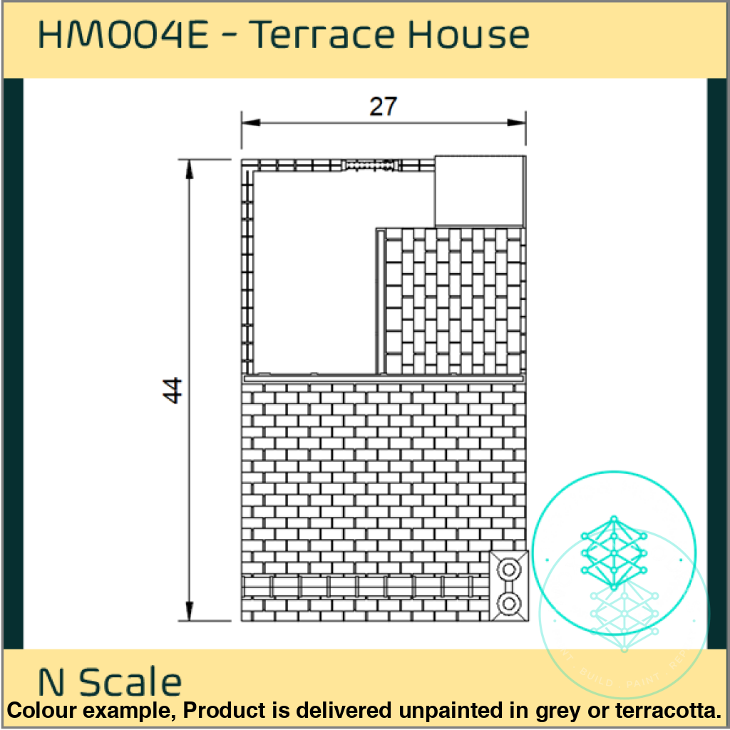 HM004F – Low Relief Terrace House Back N Scale