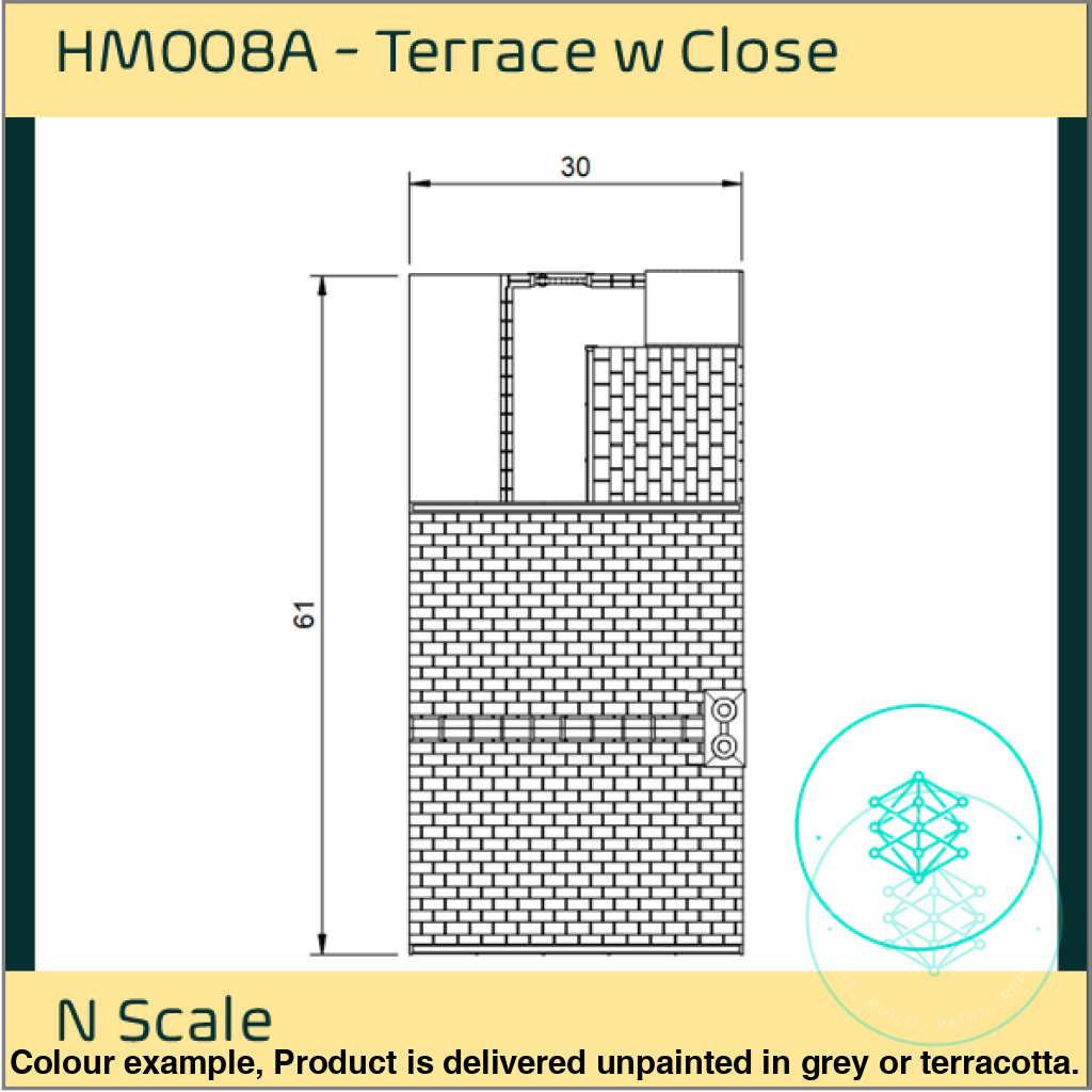 HM008A  – Terraced House w Close N Scale