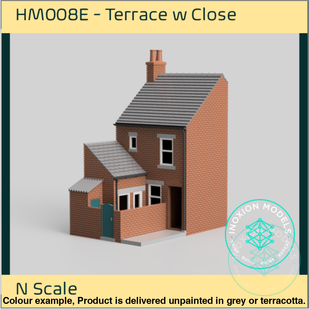 HM008E – Low Relief Terrace House Back w Close N Scale
