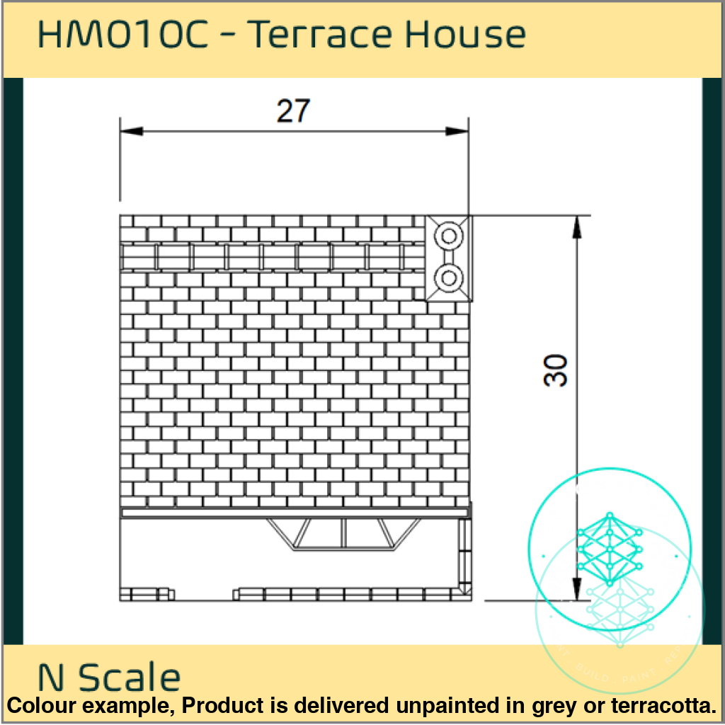 HM010C – Low Relief Terrace House N Scale