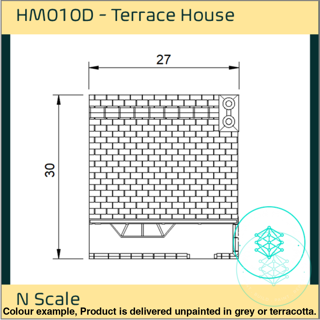 HM010D – Low Relief Terrace House N Scale