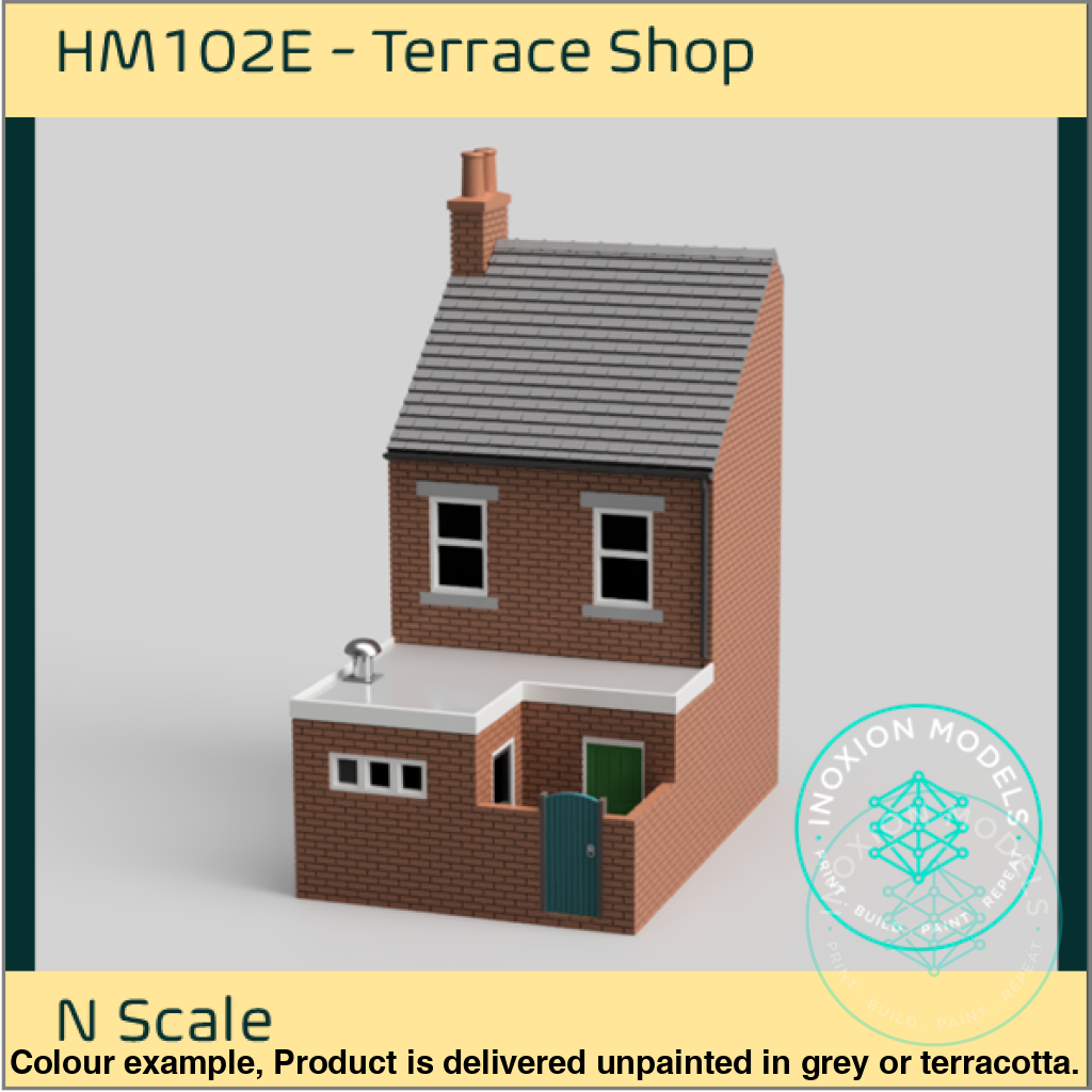HM102E – Low Relief Terrace Shop Back N Scale