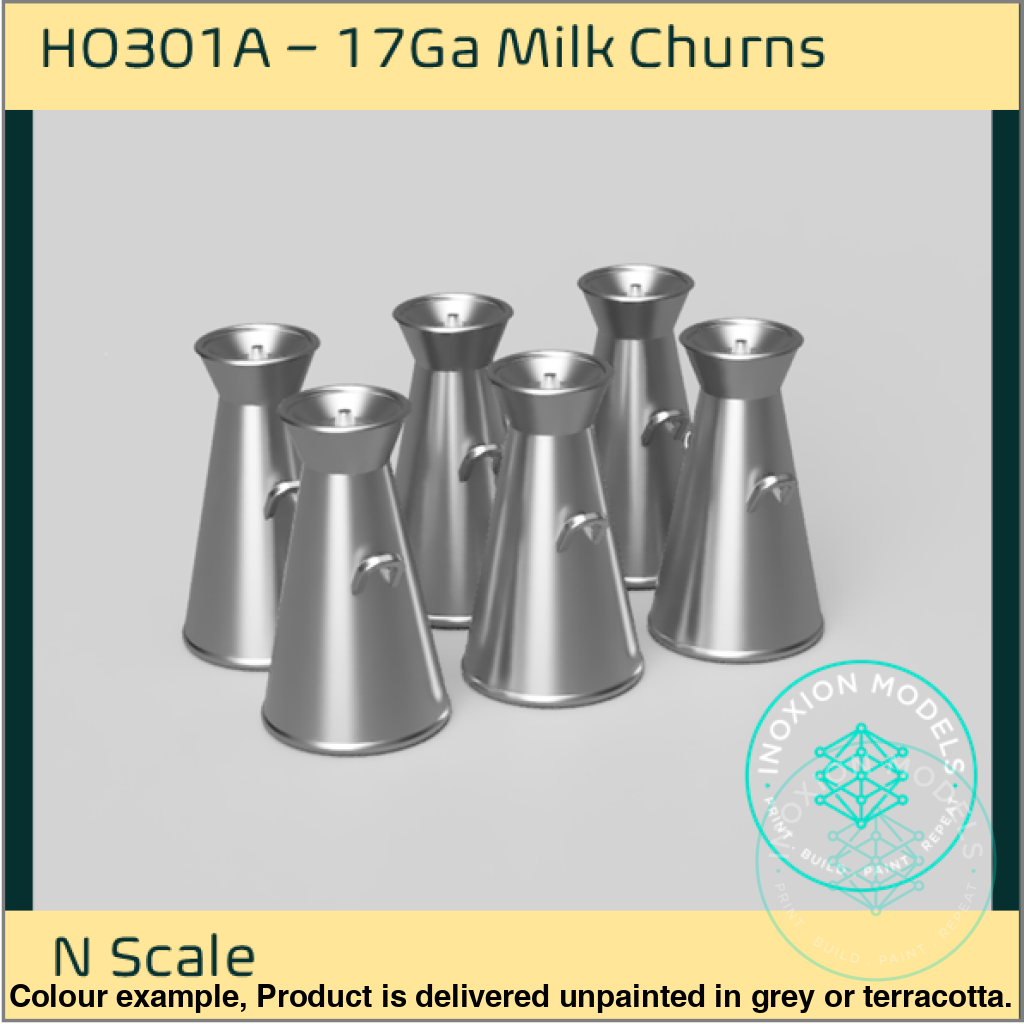 HO301A – 17 Gallon Milk Churns N Scale
