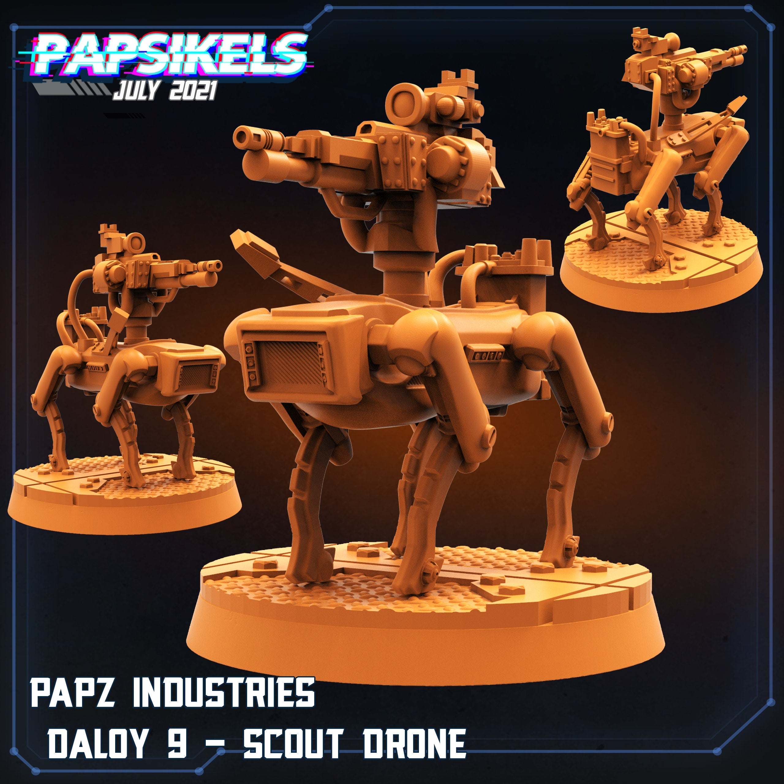 Xenowars Genesis Scout Drone: 32mm Sci-Fi Resin Miniature for Tabletop RPG by Papz Industries