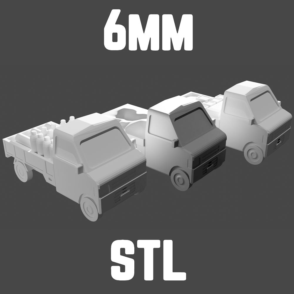 6mm (1:285) Kei Trucks STL file