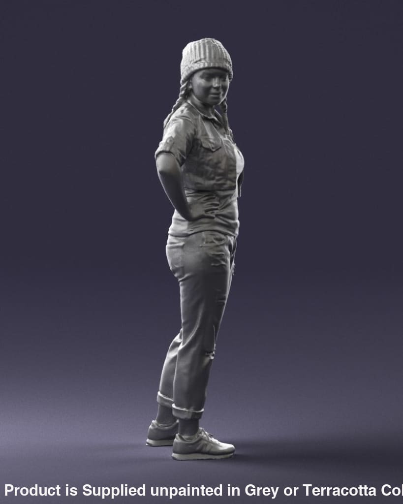 MM014 Young Girl In Hat Hands on Hips