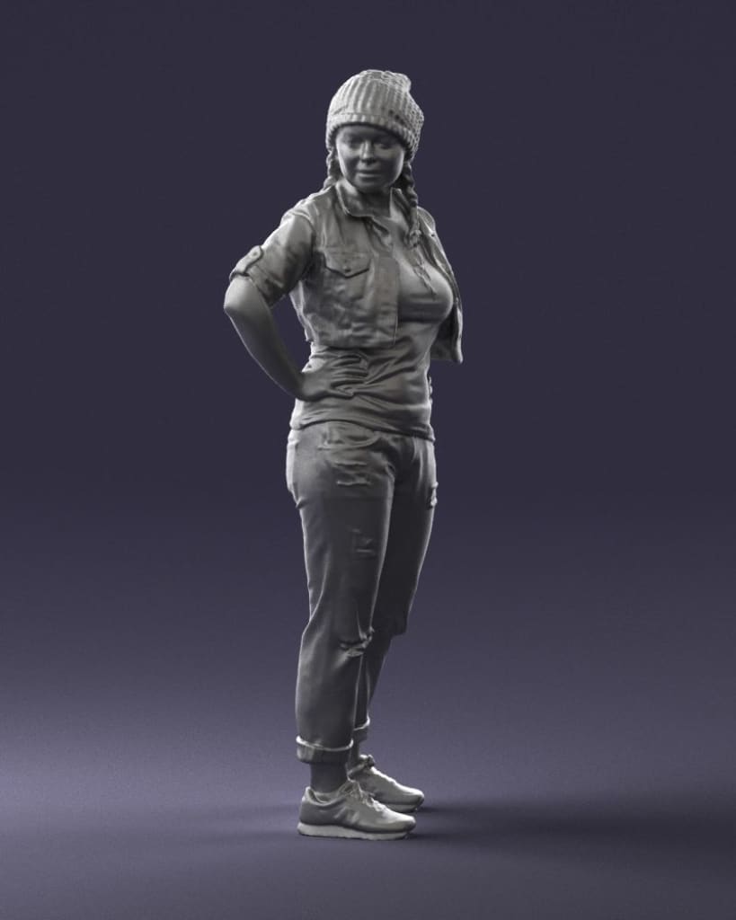 MM014 Young Girl In Hat Hands on Hips