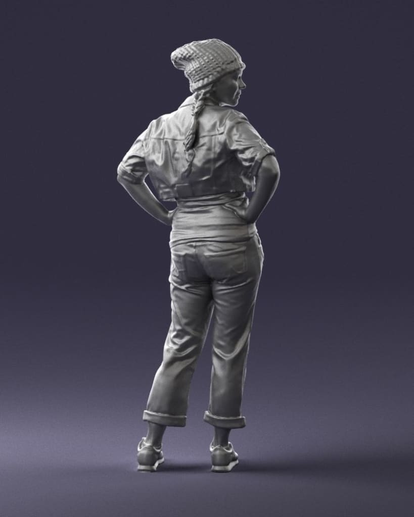 MM014 Young Girl In Hat Hands on Hips