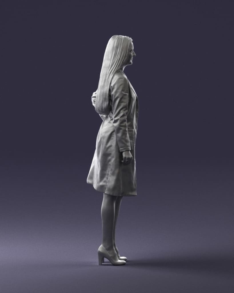 MM066 Female Doctor in Long Coat