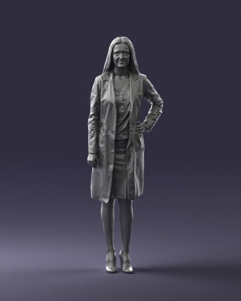 MM066 Female Doctor in Long Coat
