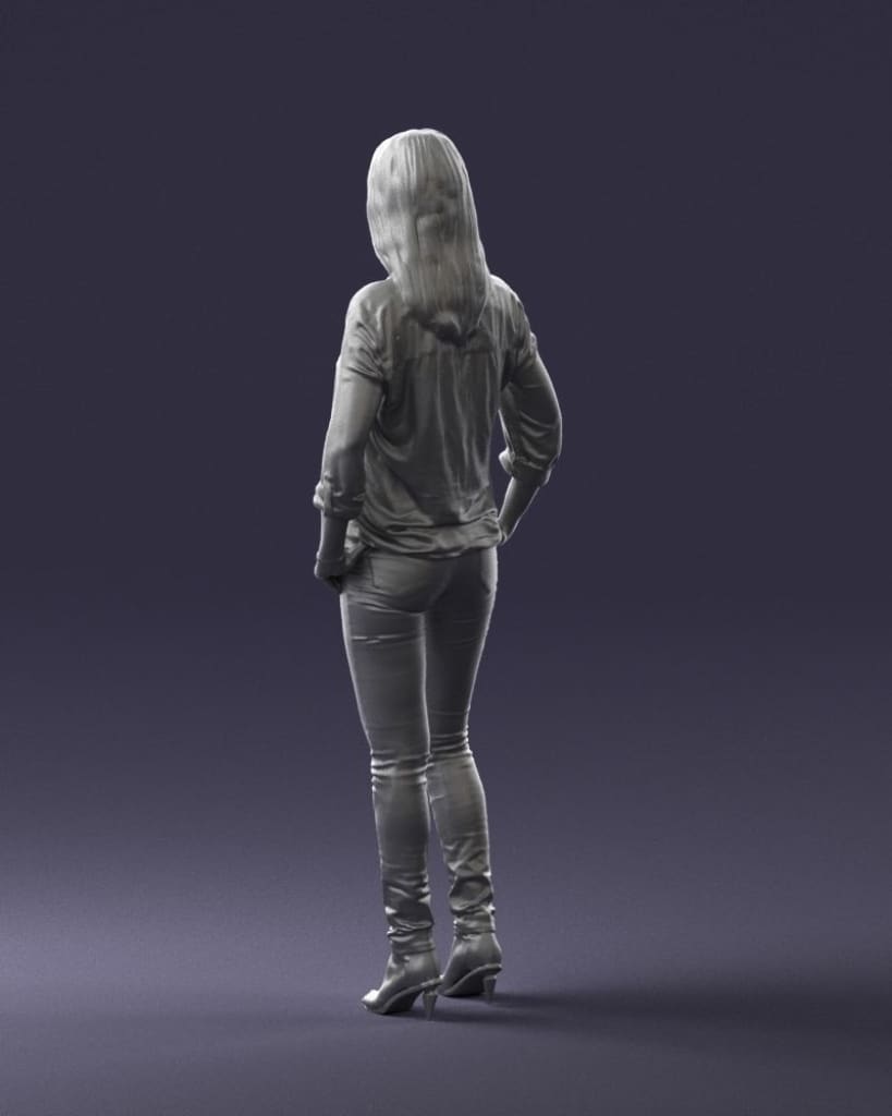 MM075 Young Woman, hands in Pockets