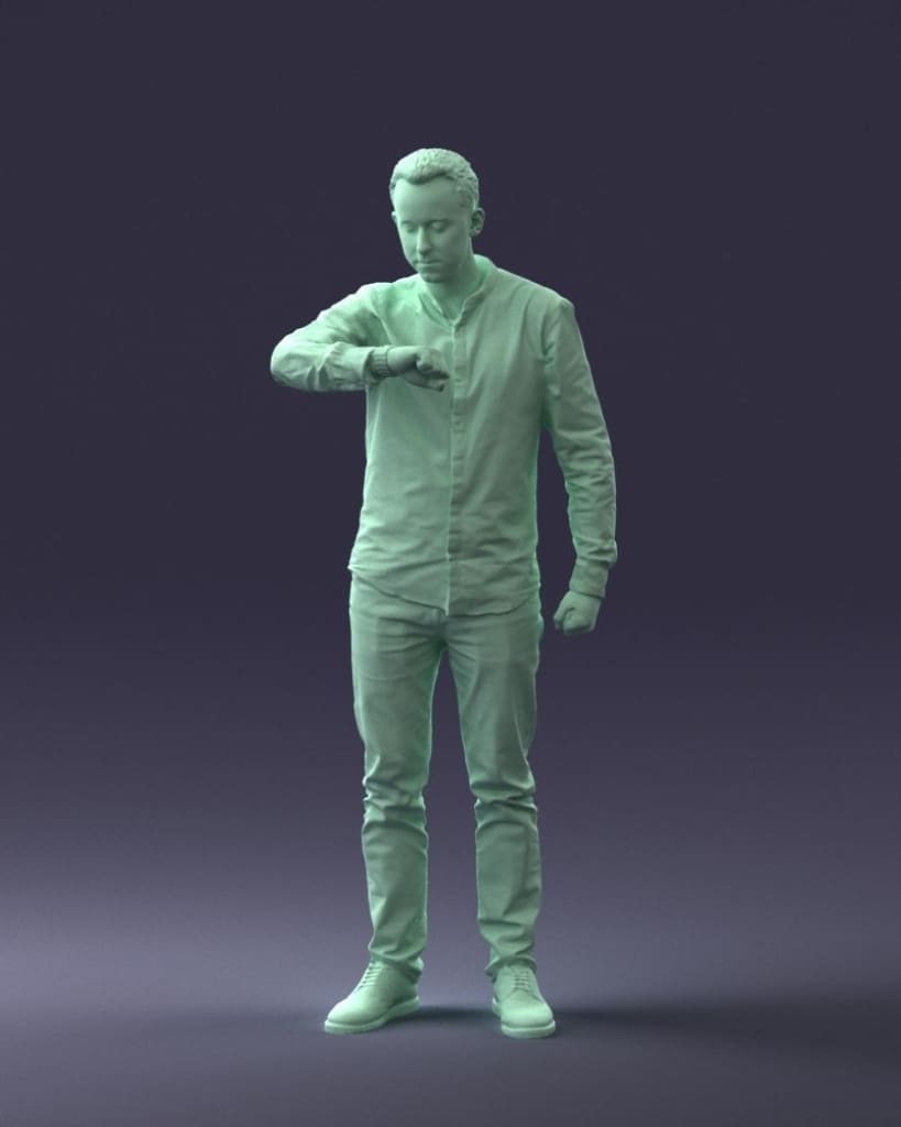 MM097 Male Checking Time on watch