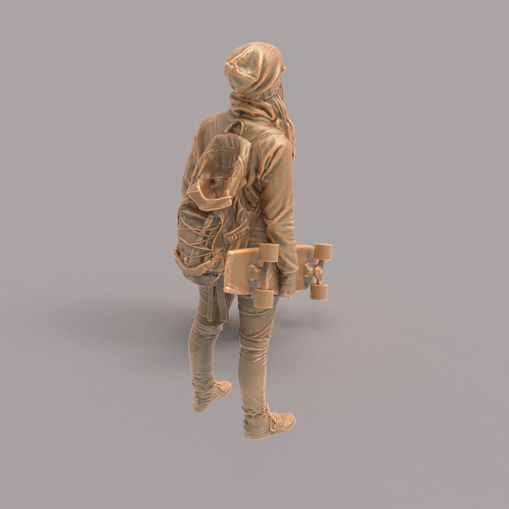 MM101 Girl With Skateboard in hand