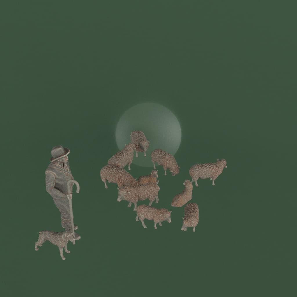 MM1140 Shepherd/Dog and Sheep