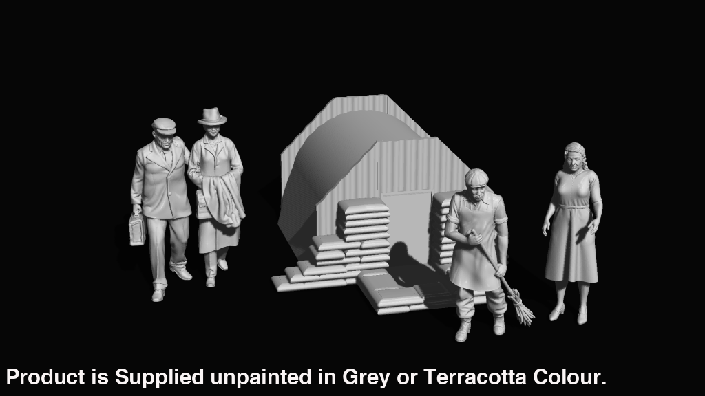 MM1940 WW2 Anderson Shelter scene and Figures