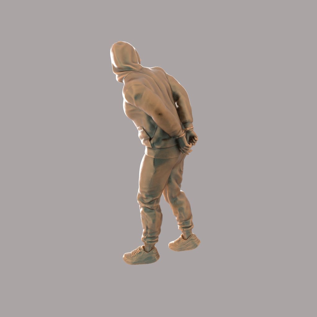 MM2068 Male in handcuffs wearing Hoodie