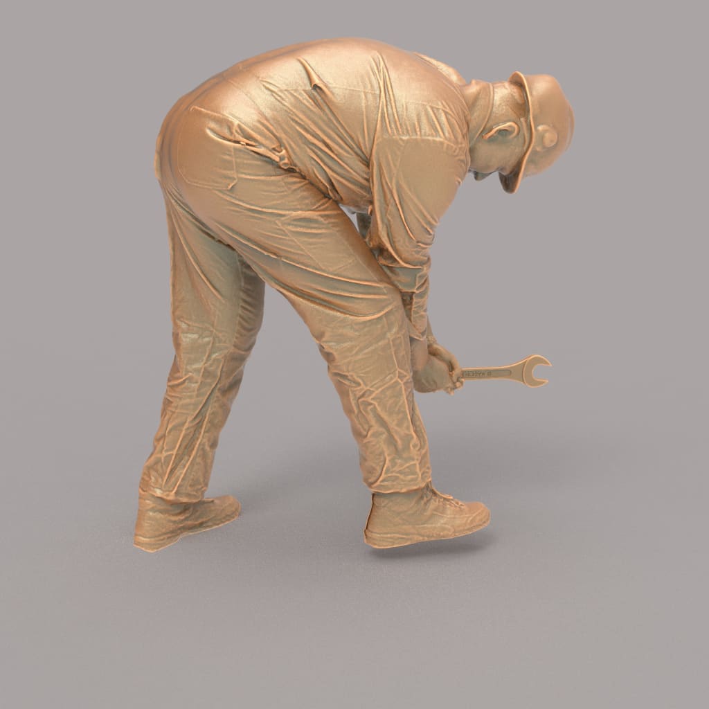 MM2106 Maintenance Worker Leaning over with spanner