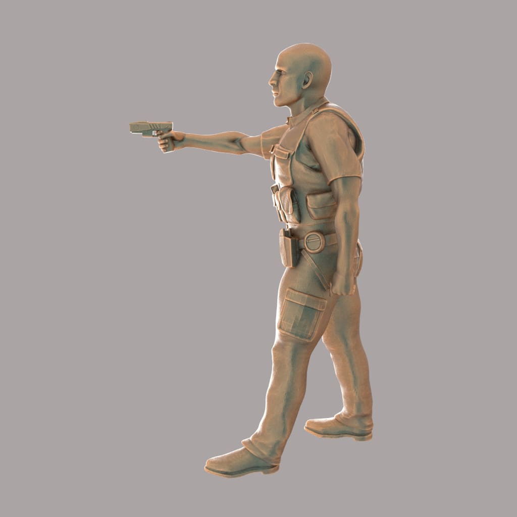 MM272 Male Police Officer Taser Drawn