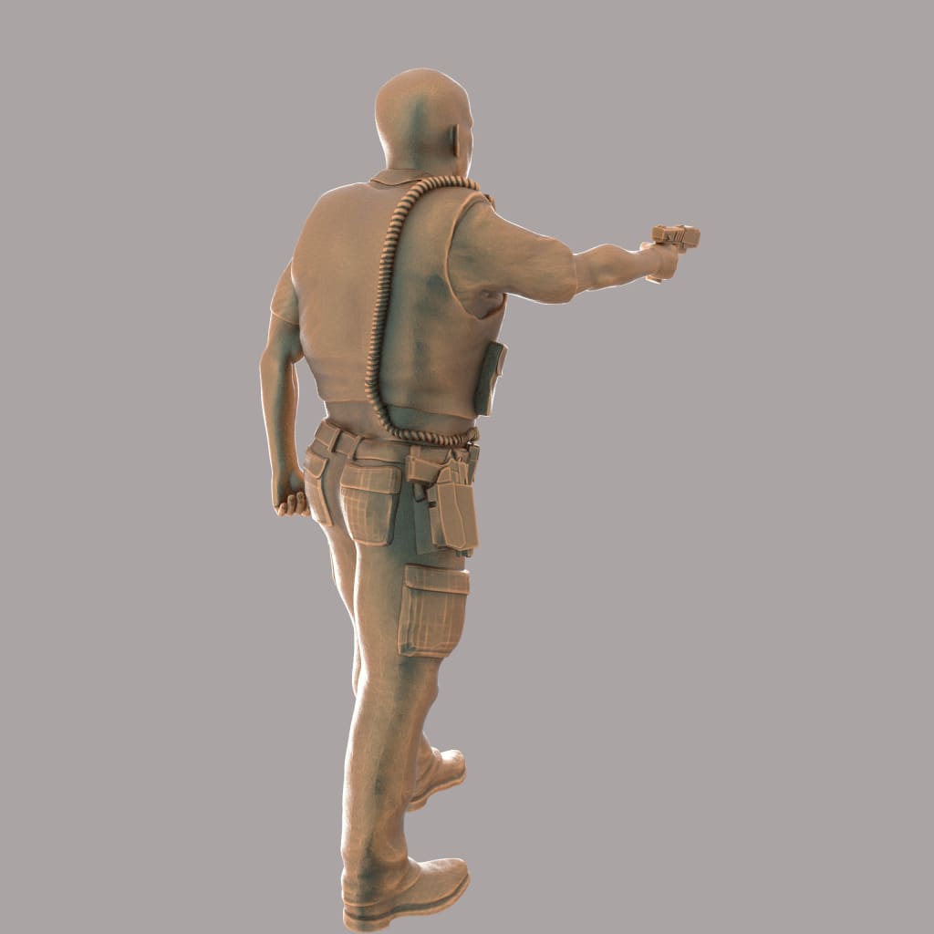 MM272 Male Police Officer Taser Drawn
