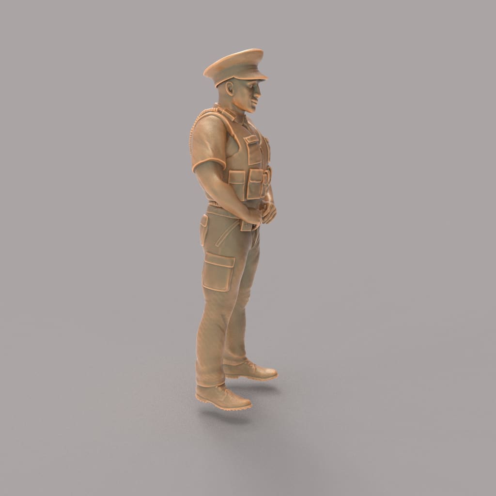 MM273 Male UK Police Officer in Body Armor and Cap