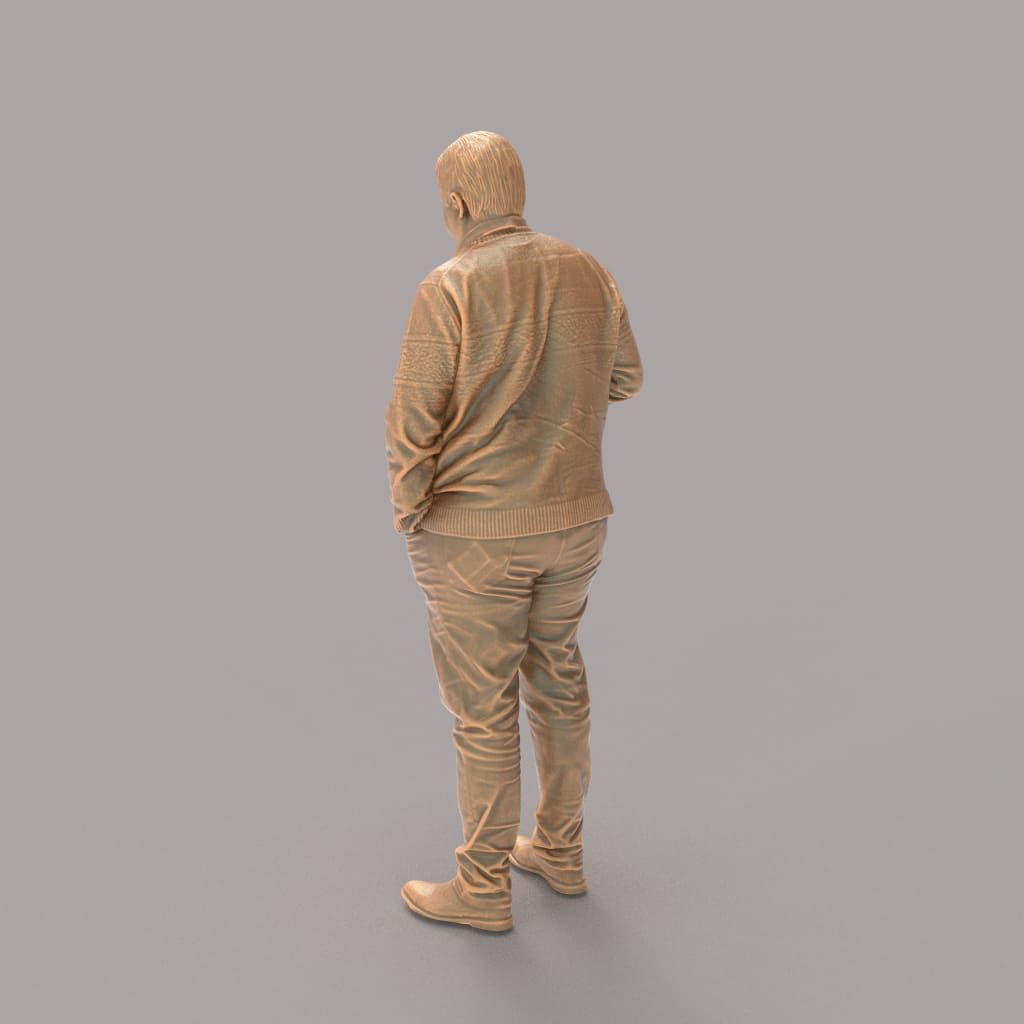 MM284 Grandad in Sweater with Cup of Tea