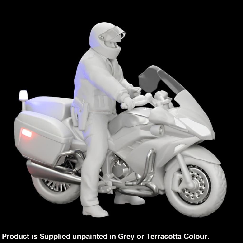 MM856 Police Motorbike and Rider Stopped