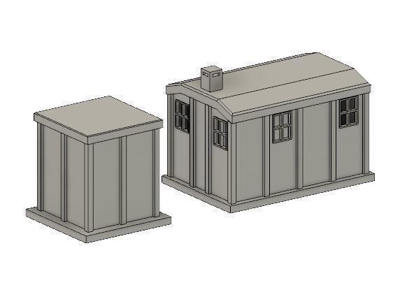 PJD017  Model Railway Lineside Concrete Huts