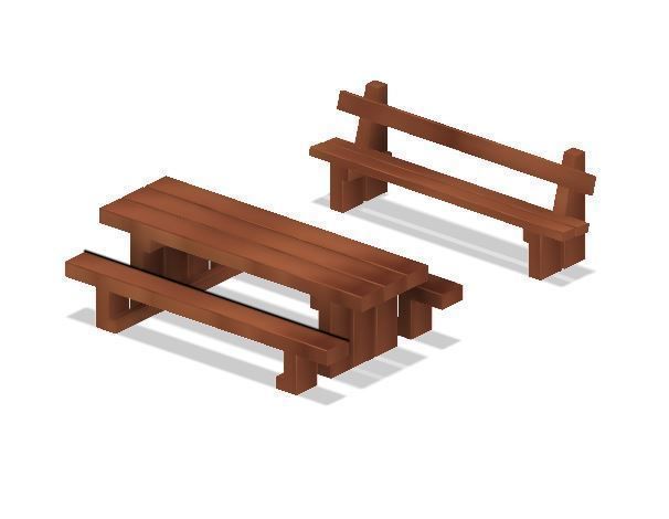 PJD111 Model Railway Sleeper Picnic Table and Bench