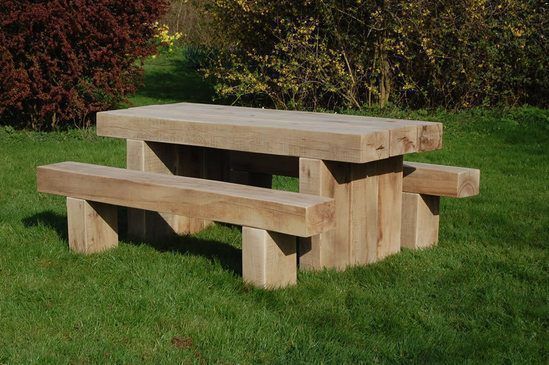 PJD111 Model Railway Sleeper Picnic Table and Bench