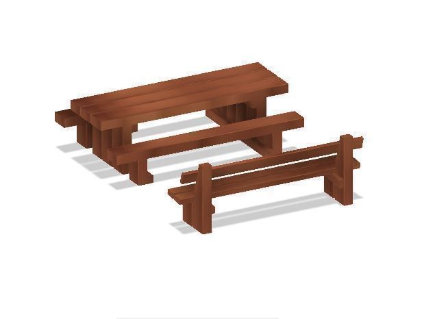 PJD111 Model Railway Sleeper Picnic Table and Bench