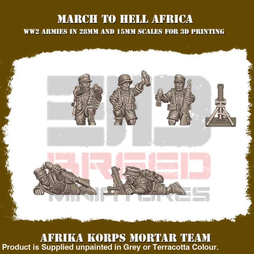 MTH WW2 Africa Korps Mortar Team