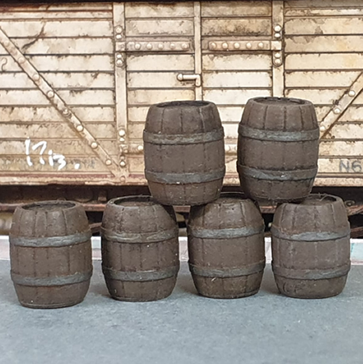 OO Scale Whiskey Barrel (6 pack)